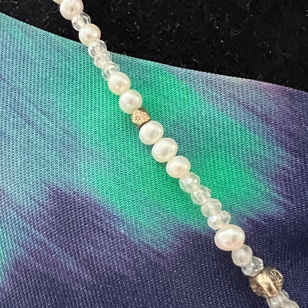 Chan Luu Sterling Silver Pearl & Glass Necklace 32” B30 - Picture 3 of 6
